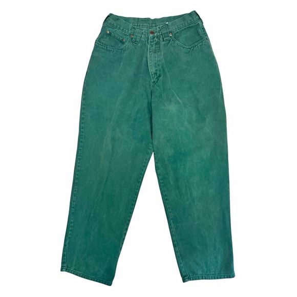 Cobra Other - CODA Green Denim Jeans Mens Pleated High Rise Relaxed Tapered Vintage 30x30